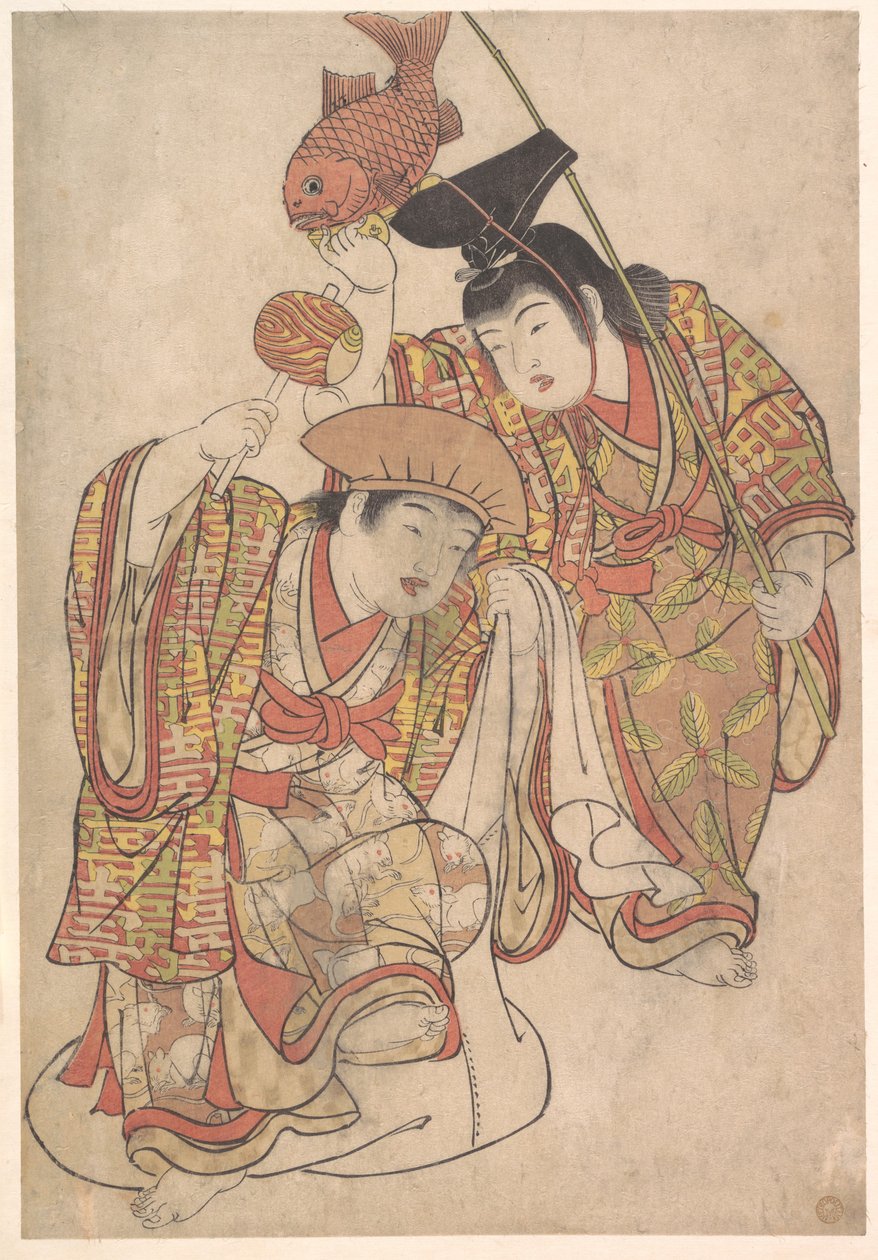 Des garçons déguisés en Daikoku et Ebisu - Kitao Shigemasa