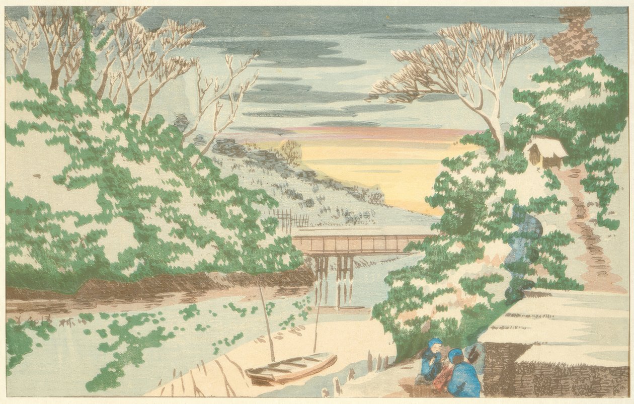 Neige à Ochanomizu - Kiyochika Kobayashi