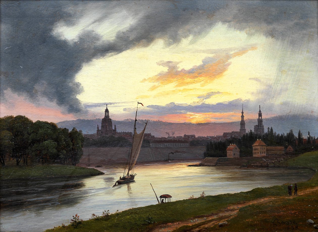 Norvégien :  Dresde au coucher du soleil Dresde au coucher du soleil - Knud Baade
