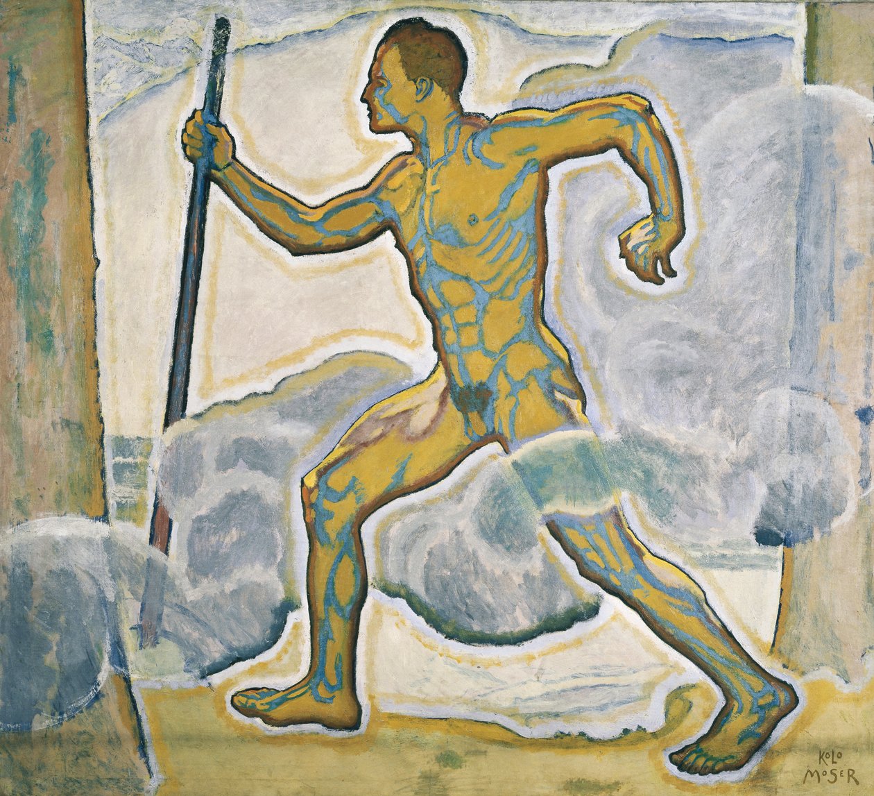 Der Wanderer - Le randonneur ... (huile sur toile) - Koloman Moser
