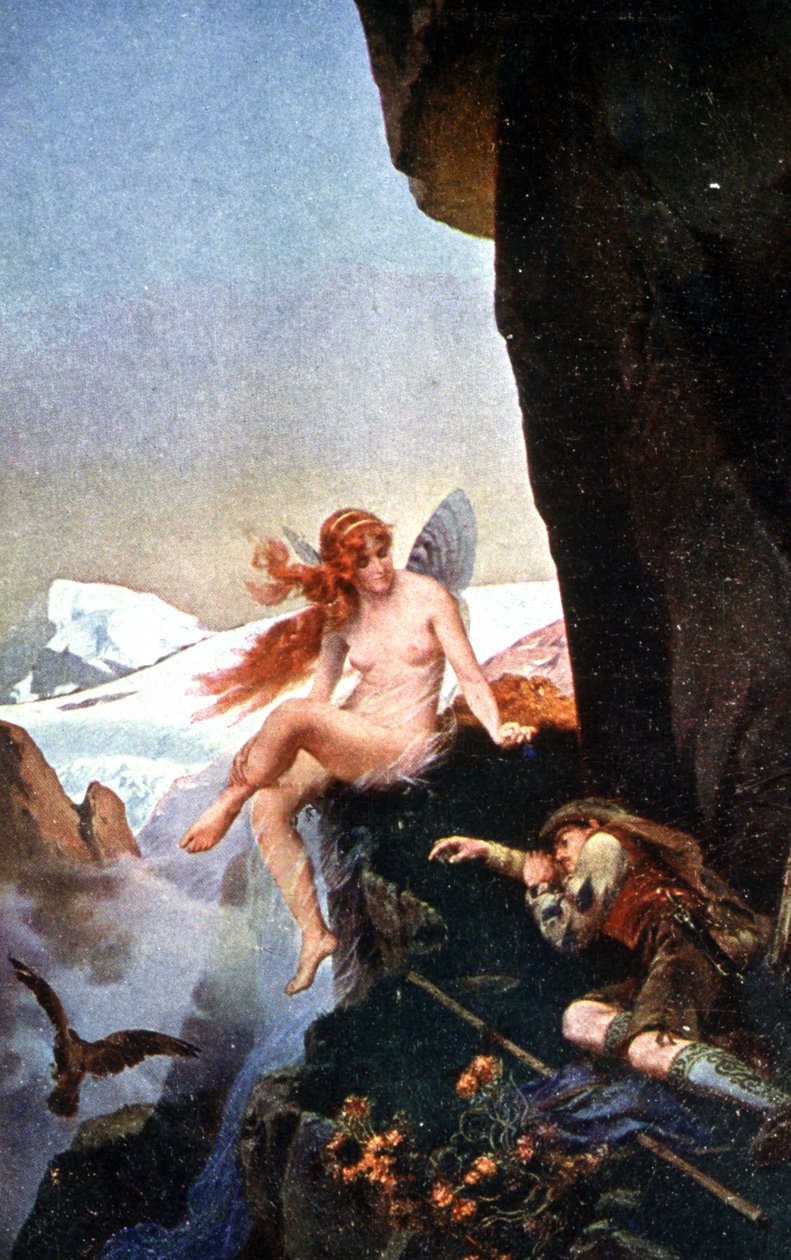 Fée dans les Alpes suisses, c. 1910 (illustration) - Konrad Dielitz