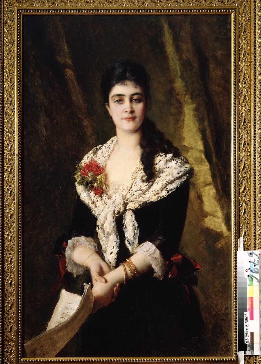 Portrait de la cantatrice A. Panaeva Kartseva, pour le rôle de Tatyana dans l