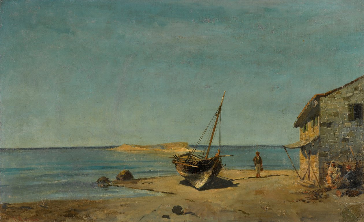 La maison du pêcheur sur la plage - Konstantinos Volanakis