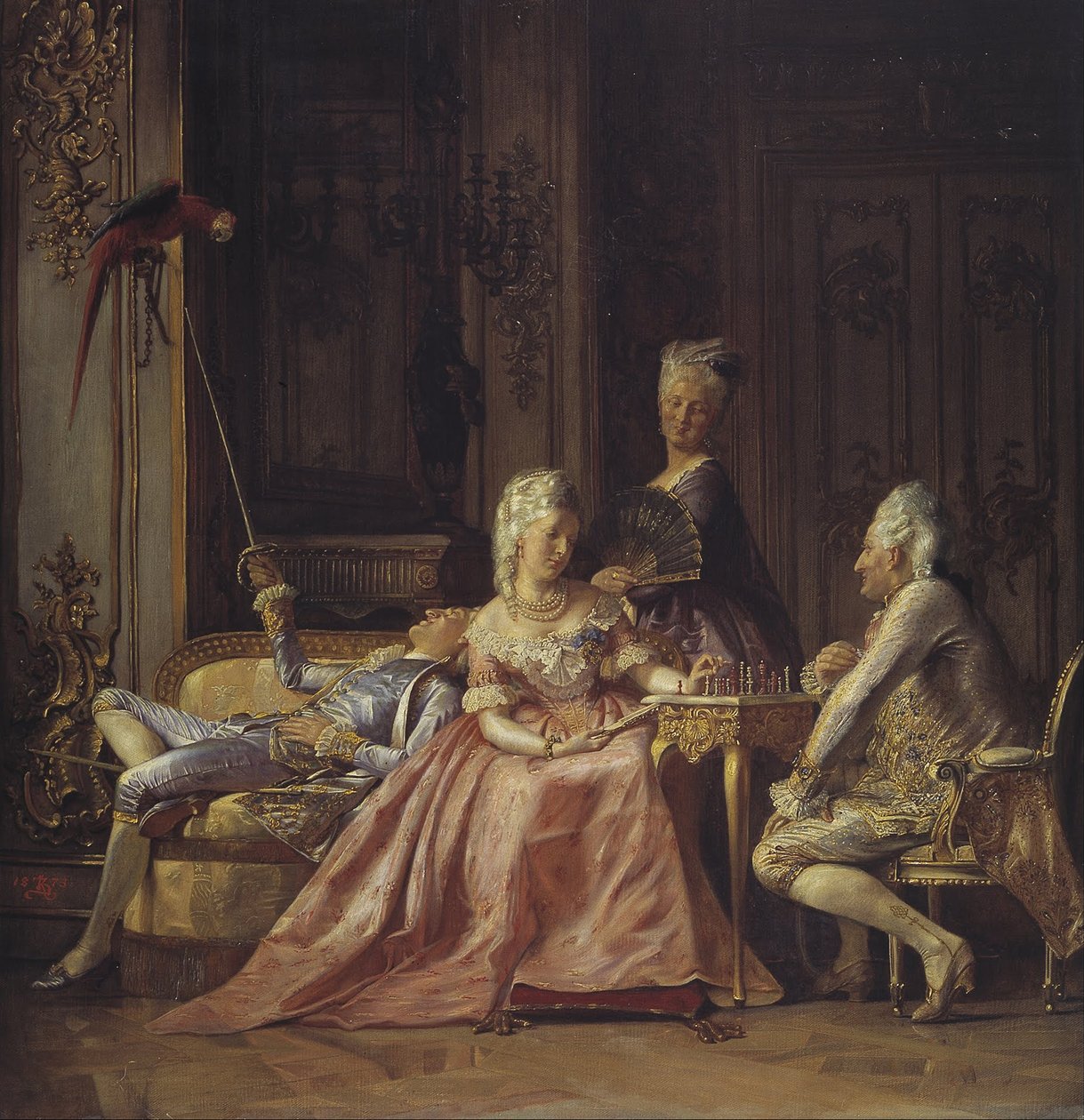 Scène de la cour de Christian VII - Kristian Zahrtmann