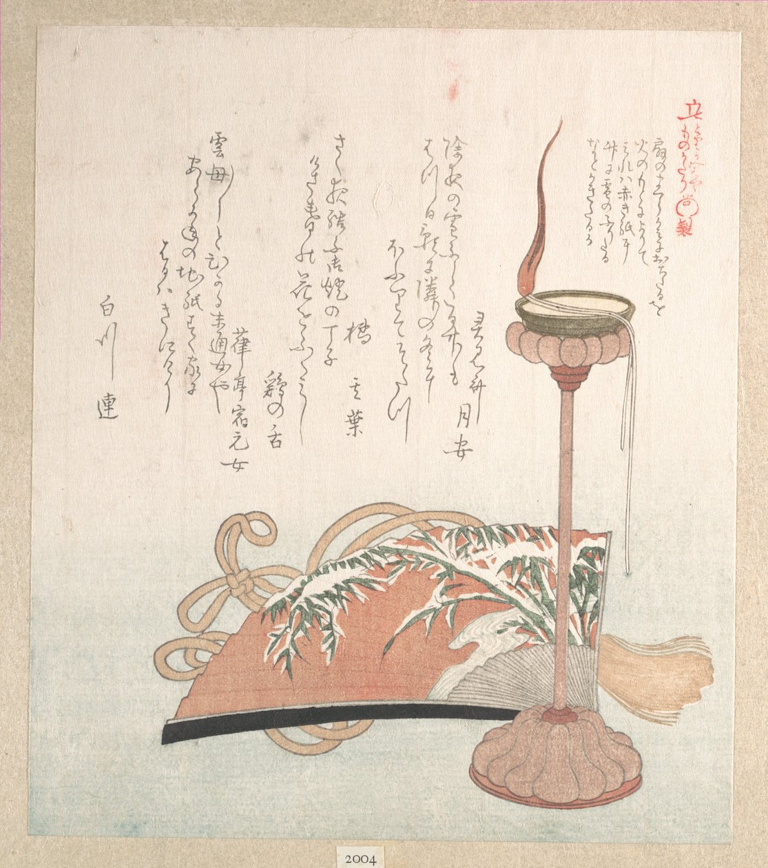 Bougeoir et éventail - Kubo Shunman
