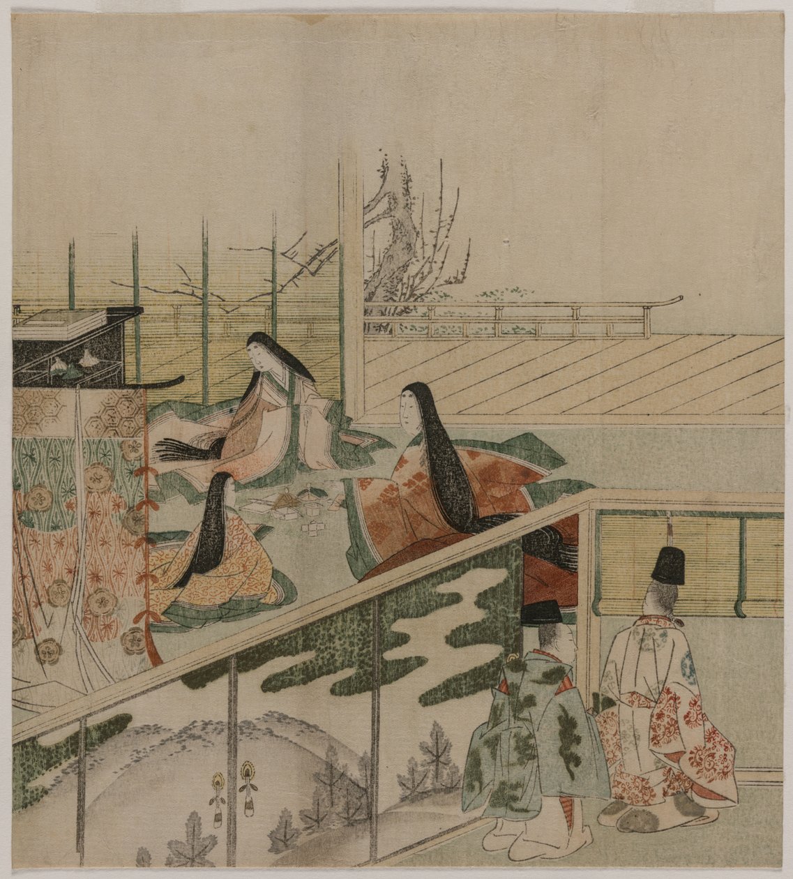 Les dames de la cour fabriquent des poupées - Kubo Shunman