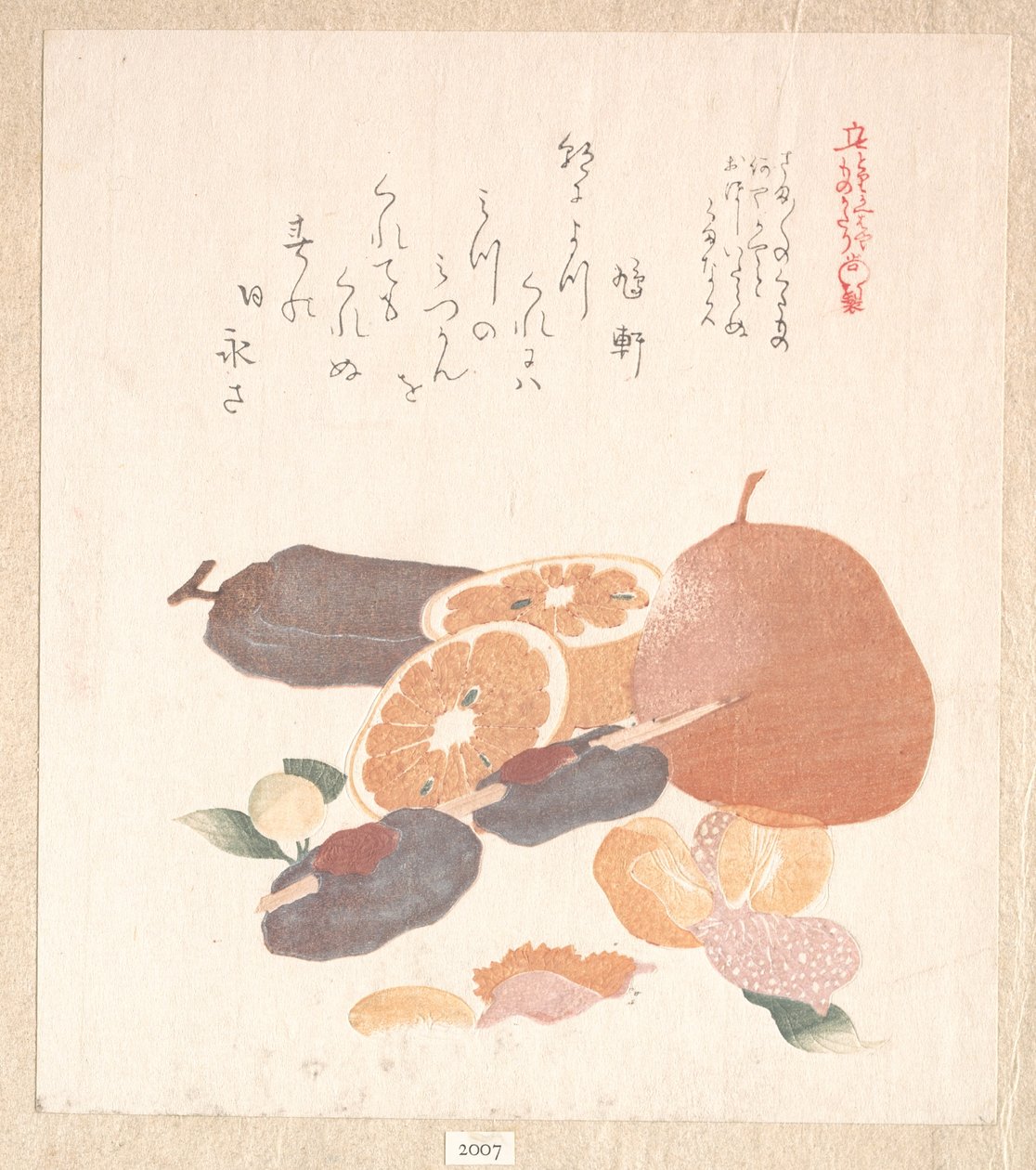 Oranges et kakis séchés - Kubo Shunman