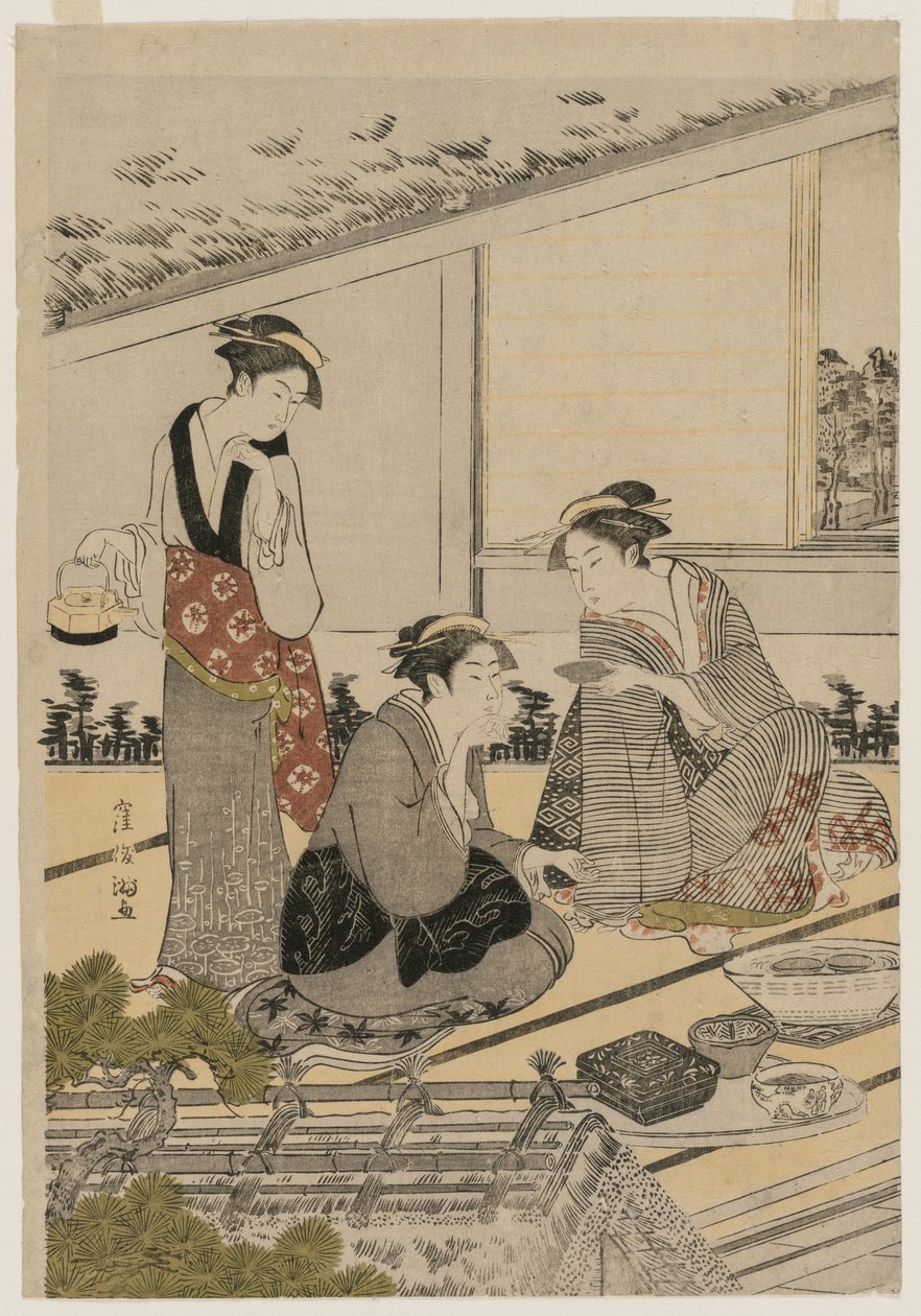 Femmes dans une maison de thé, fin des années 1780 - Kubo Shunman