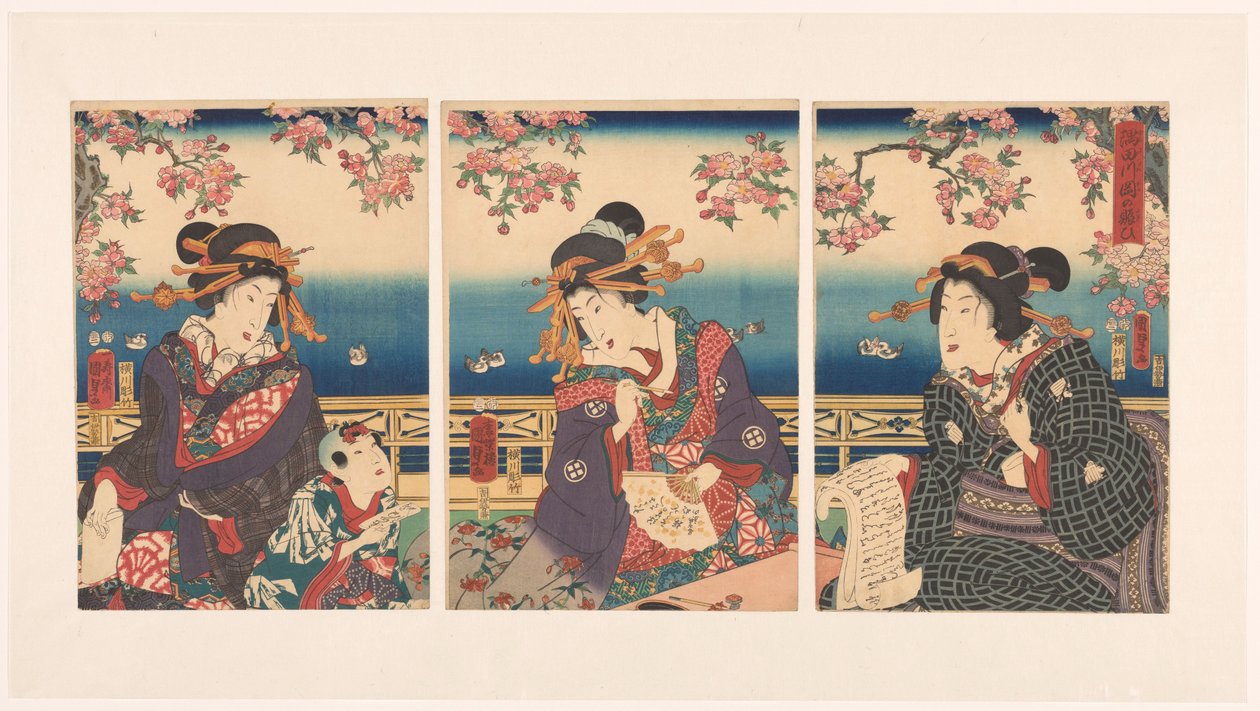 Prospérité dans les montagnes le long de la rivière Sumida - Kunisada (II) , Utagawa