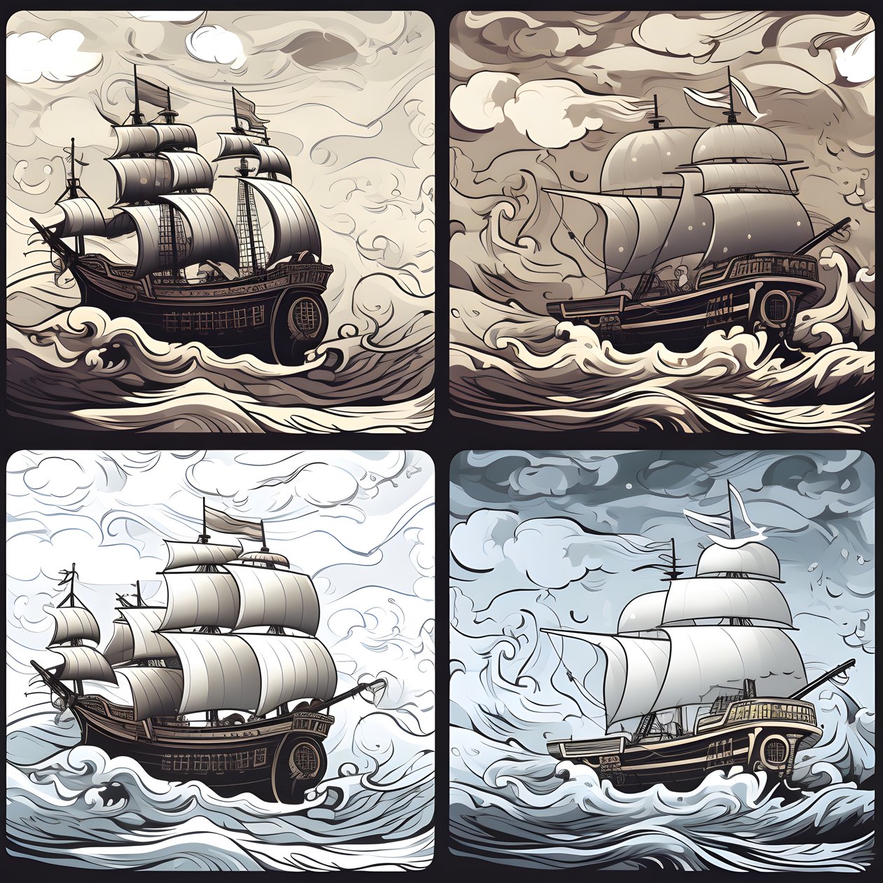 4 types de contours en noir et blanc uniquement 1 - Kurt Heppke
