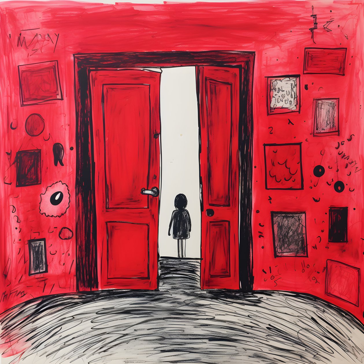 une fille de 8 ans dessine une porte rouge dans sa chambre 4 - Kurt Heppke