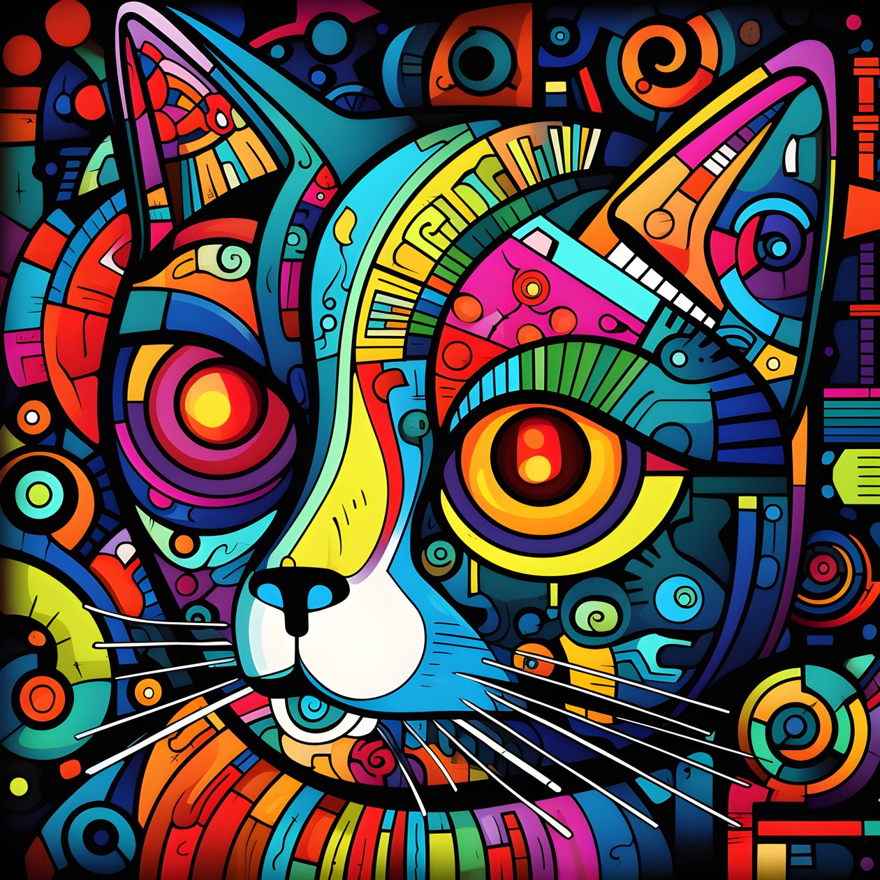 Motif abstrait de chats 1 - Kurt Heppke