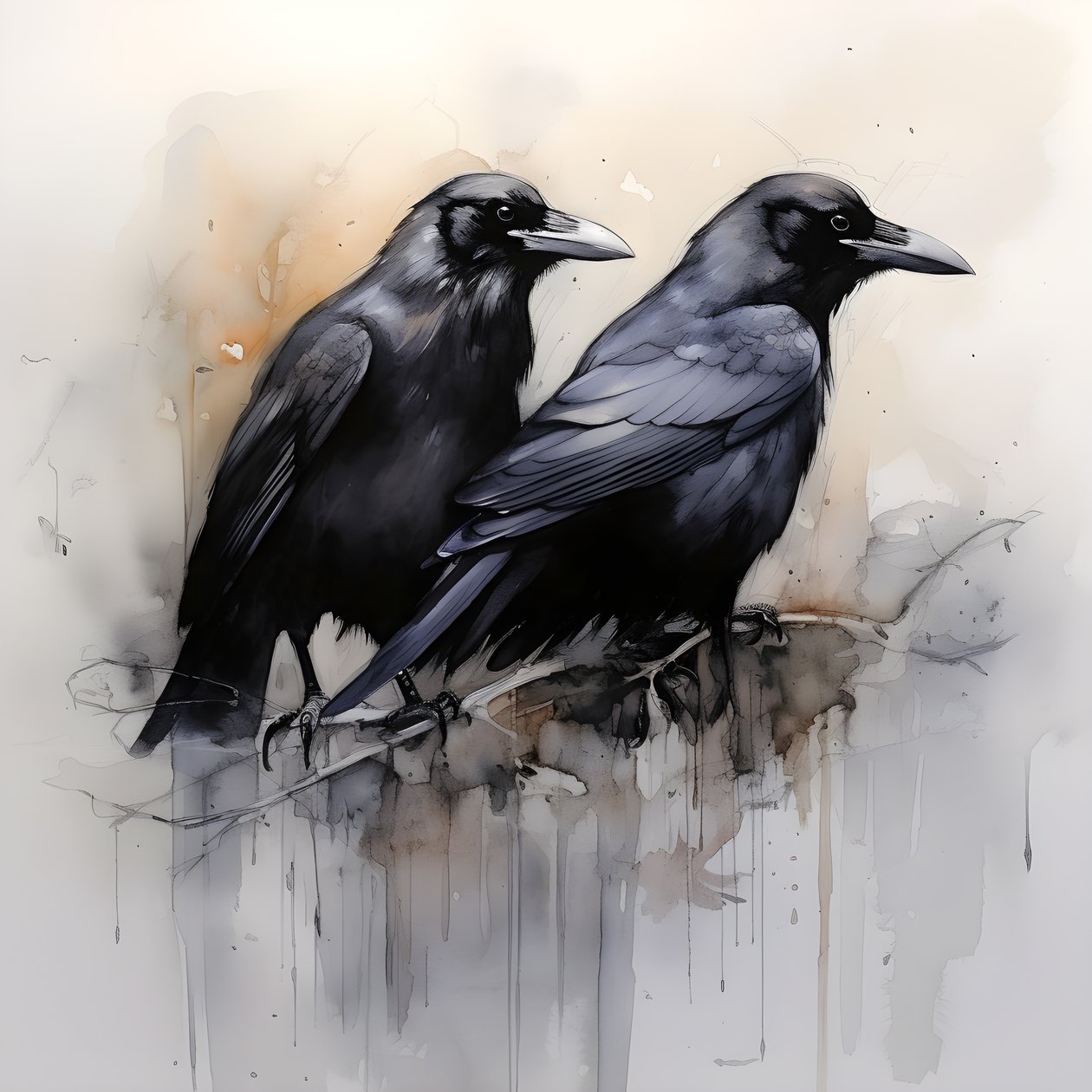 Vue de 2 corbeaux anatomiquement corrects 1 - Kurt Heppke