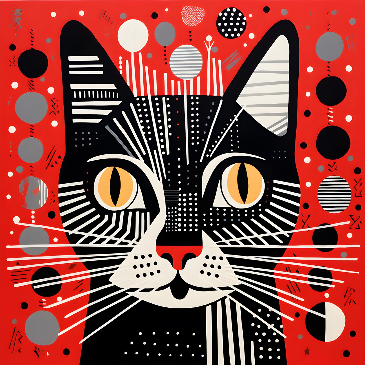 chat en rayures noires et rouges 1 - Kurt Heppke
