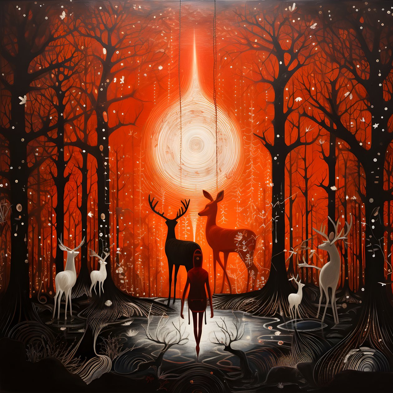 personnes négociant avec un dieu cerf magique lune 4 - Kurt Heppke