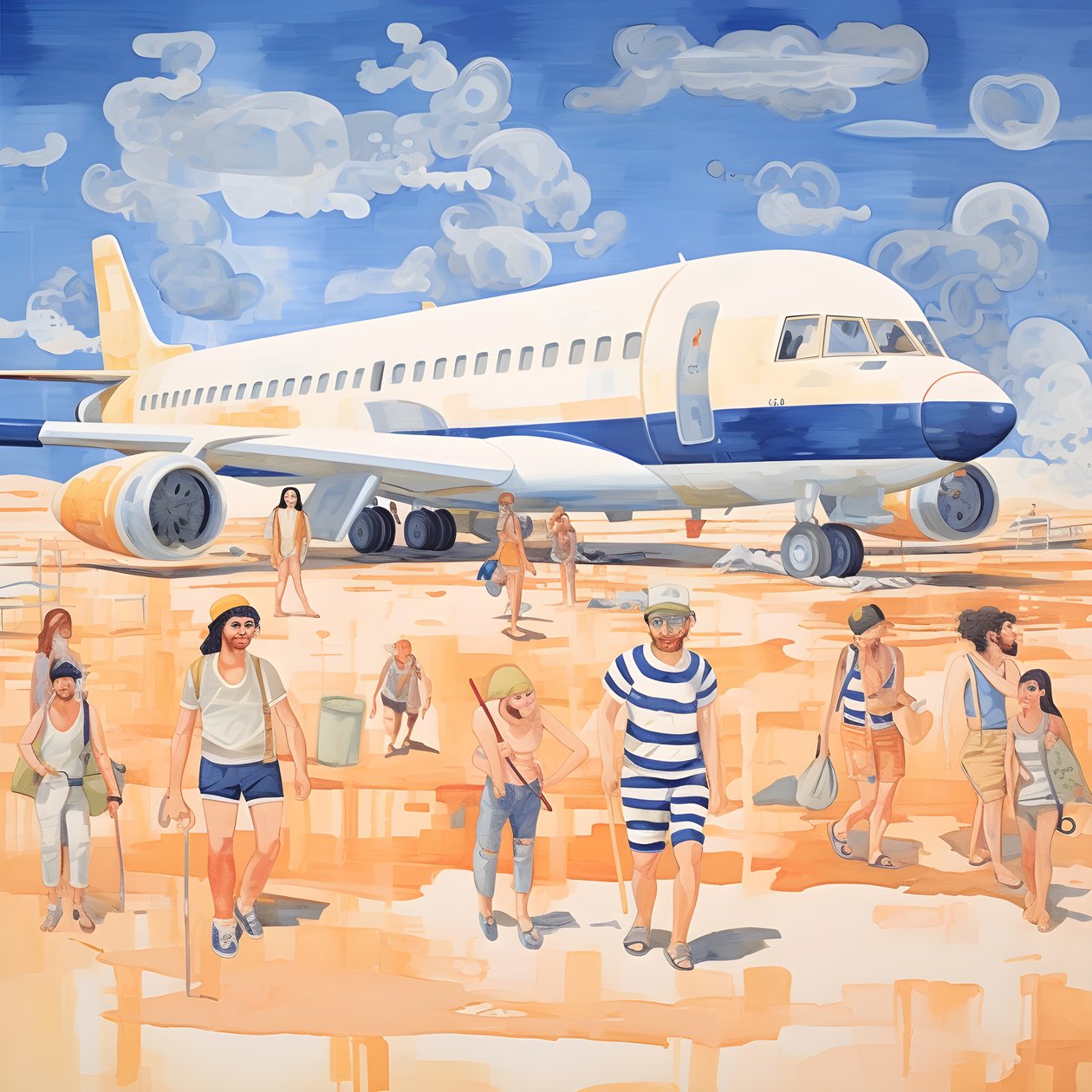 Vol en avion, pauvres animaux, dune de sable au loin 2 - Kurt Heppke