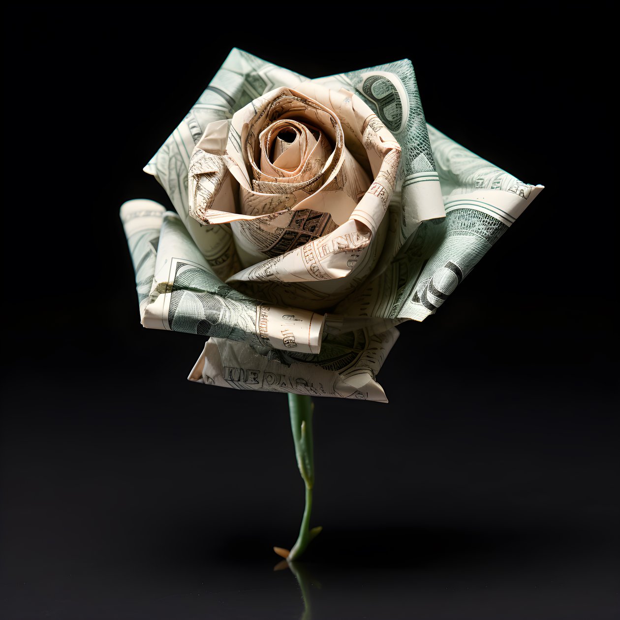 une rose de billets de 100 dollars électriques 1 - Kurt Heppke