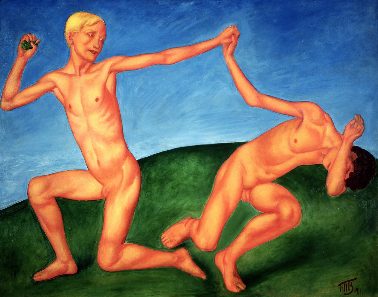 Les garçons jouant, 1911 - Kuzma Sergeevich Petrov Vodkin