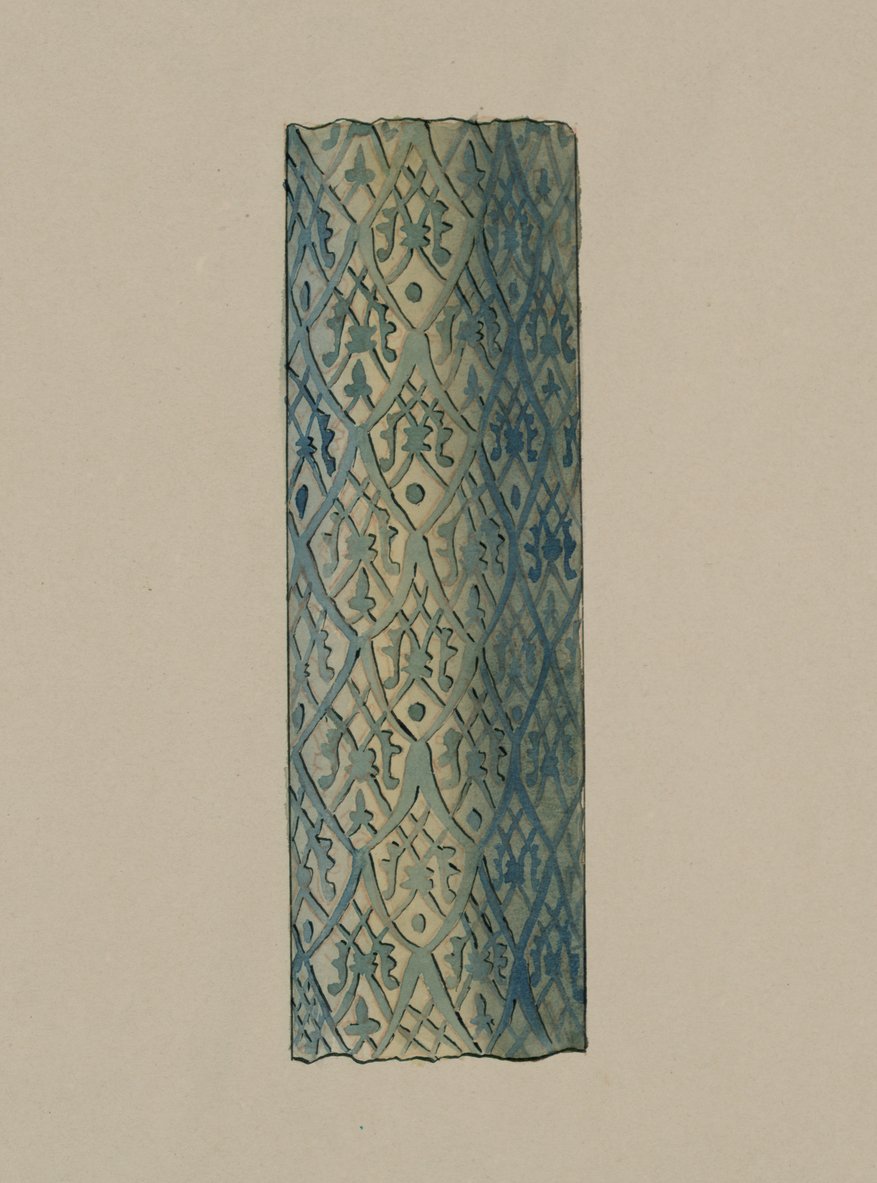 Antiquités de Samarcande. Tombe de Saint Kusam-ibn-Abbas (Shah-i Zindah) et Mausolées Adjoints. Section de Colonne sur la Façade Extérieure du Mausolée de Kutuluk Turdi Bek Akas - L. A. Shostak