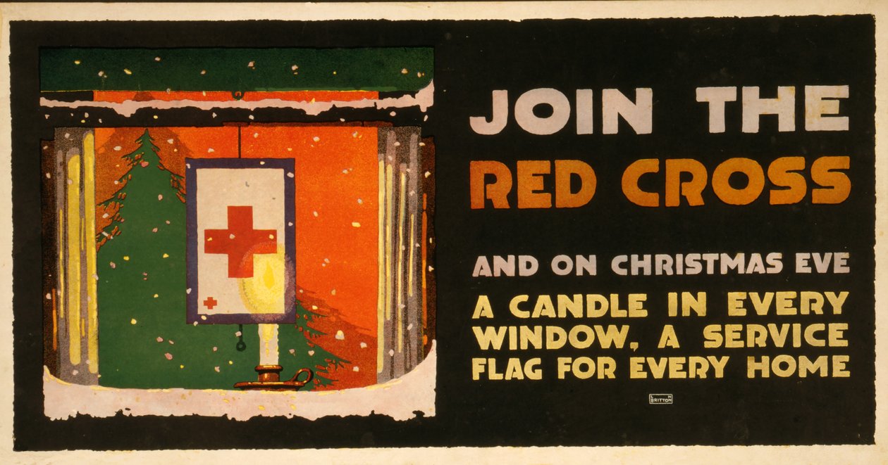 Affiche de collecte de fonds de Noël pour la Croix-Rouge, pub. 1917-18 - L.N. Britton