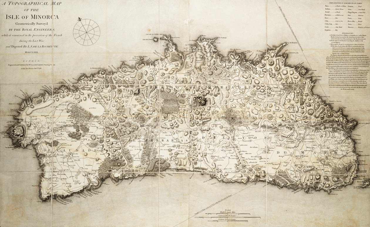 Carte de Minorque - L. S. de la Rochette