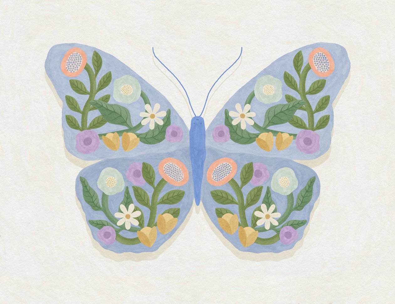 Fleurs de printemps et papillon - Lady Ann de Borja