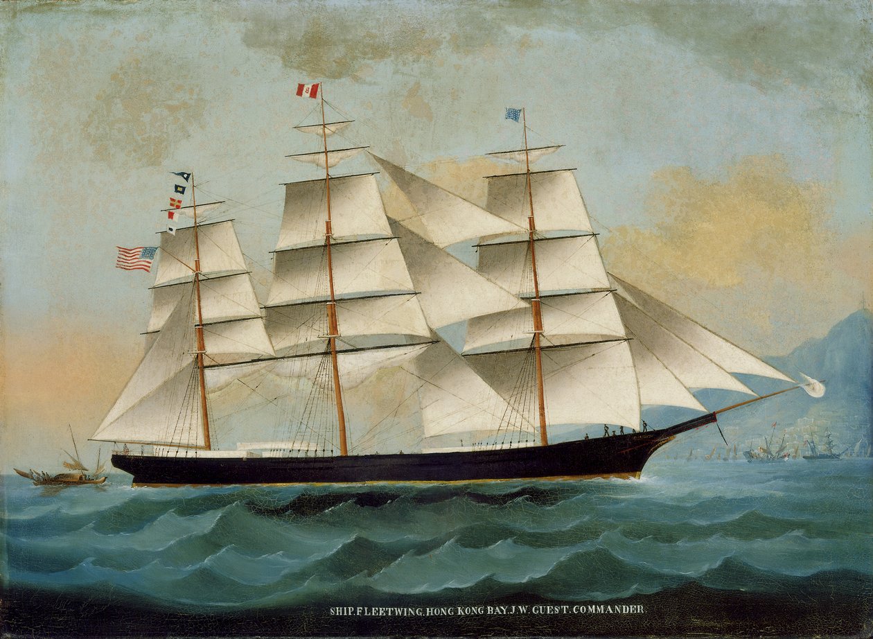 Le navire Fleetwing, baie de Hong Kong, J. W. Guest, commandant - Lai Sung