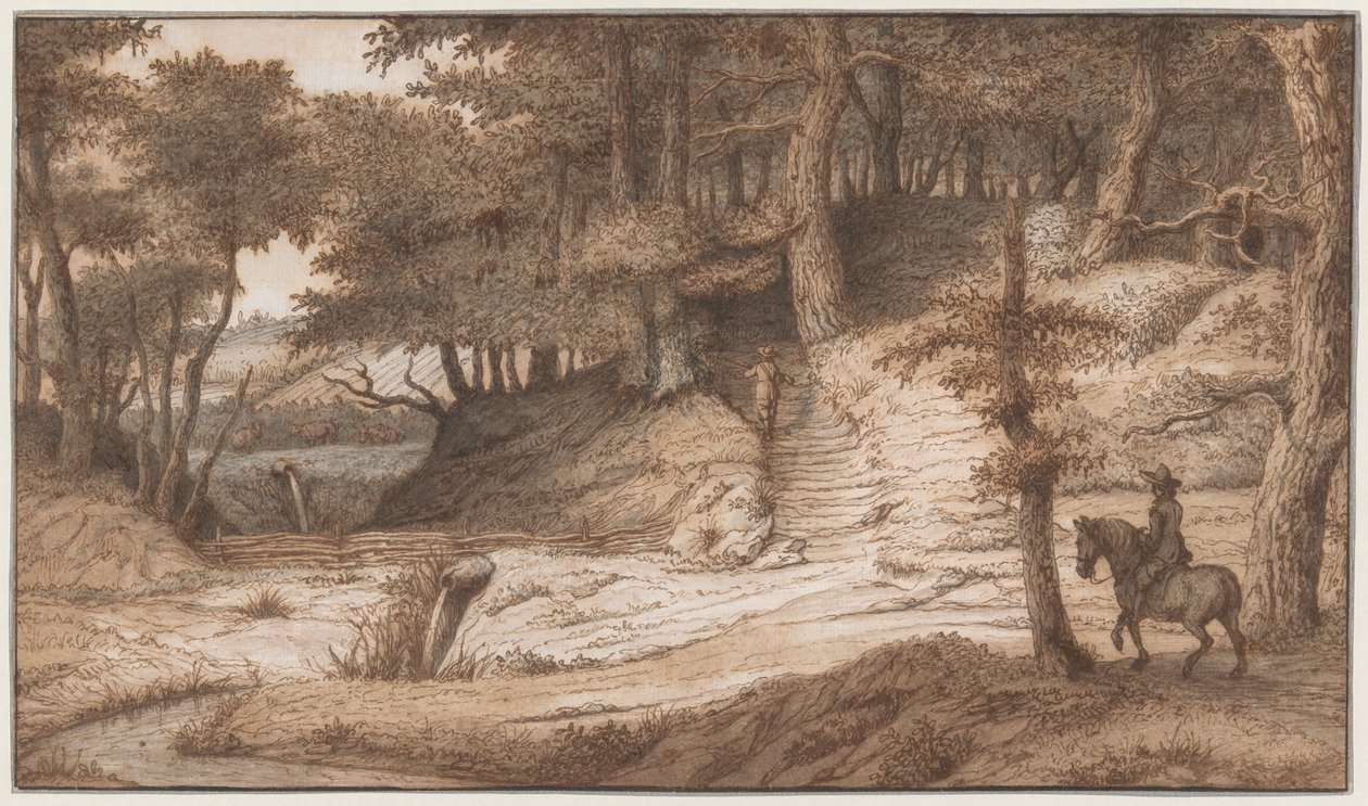Cavalier et chasseur dans les bois de Doorwerth, près d
