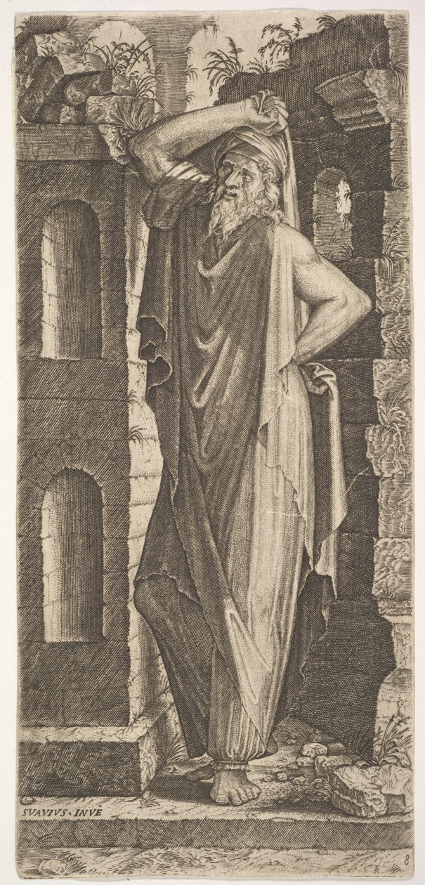 Saint Philippe, debout avec la main gauche sur la hanche et la main droite reposant sur sa tête - Lambert Suavius