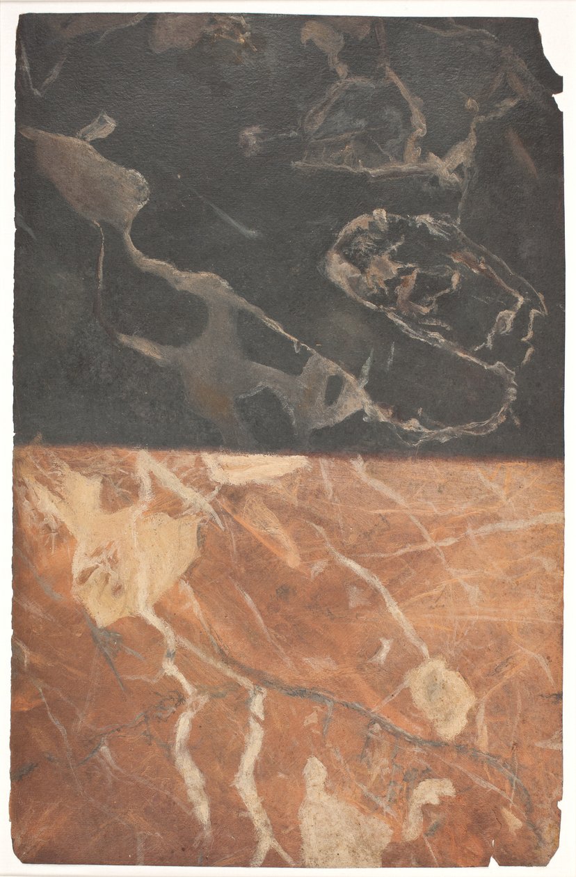Esquisse de deux types différents de marbrure, une noire et une rouge ocre - Lambert van Haven
