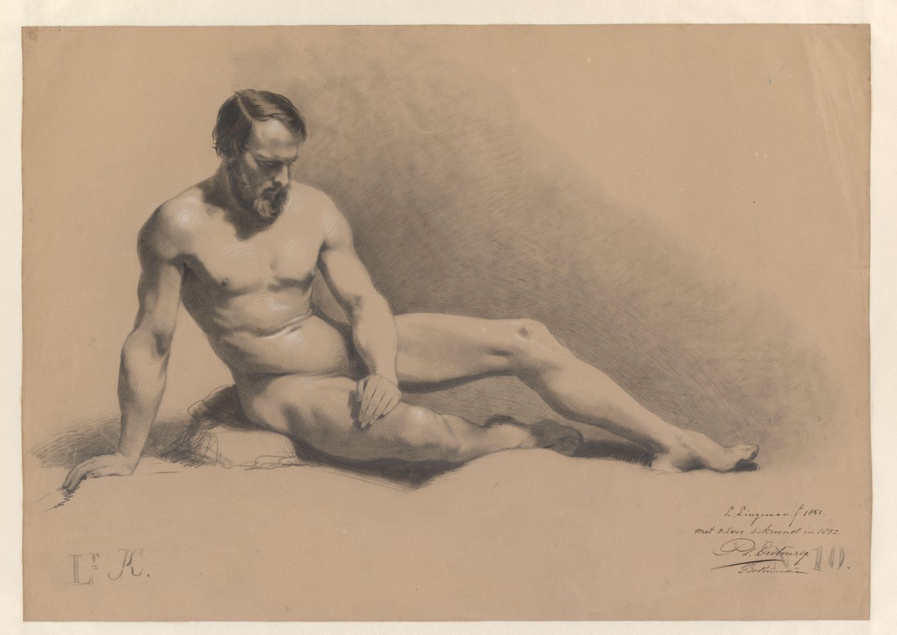 Homme nu assis - Lambertus Lingeman