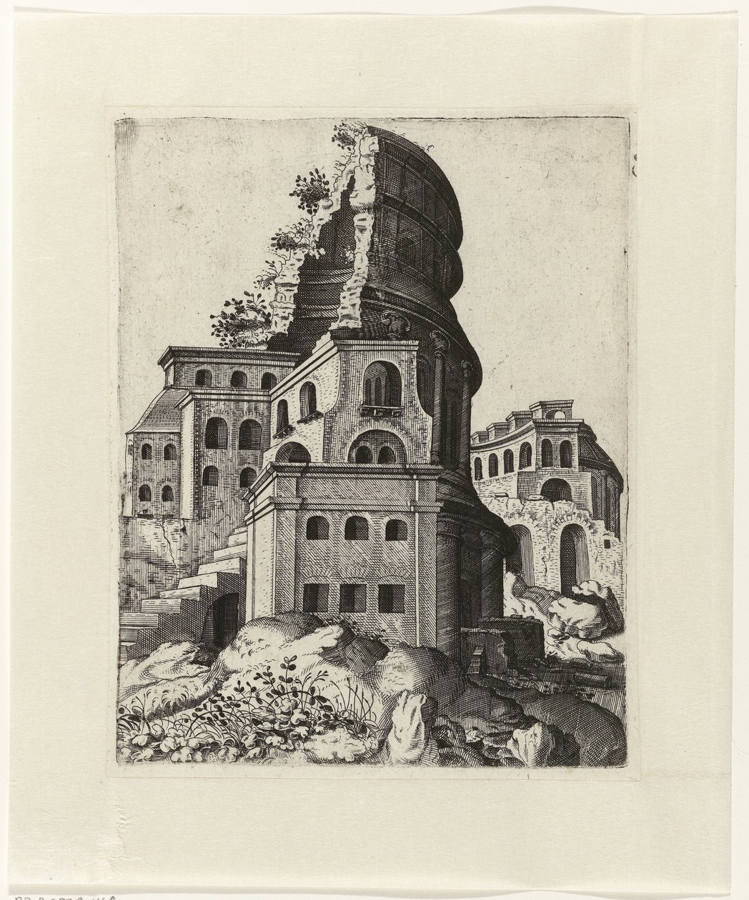 Ruine avec un escalier à gauche - Lambertus Suavius