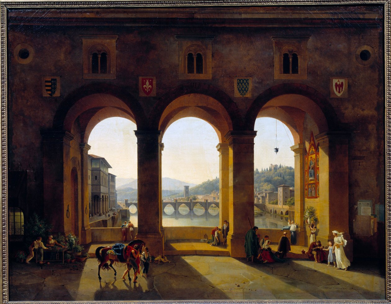 Vue de Florence Ponte Vecchio - Lancelot Théodore Turpin de Crissé de Crissé