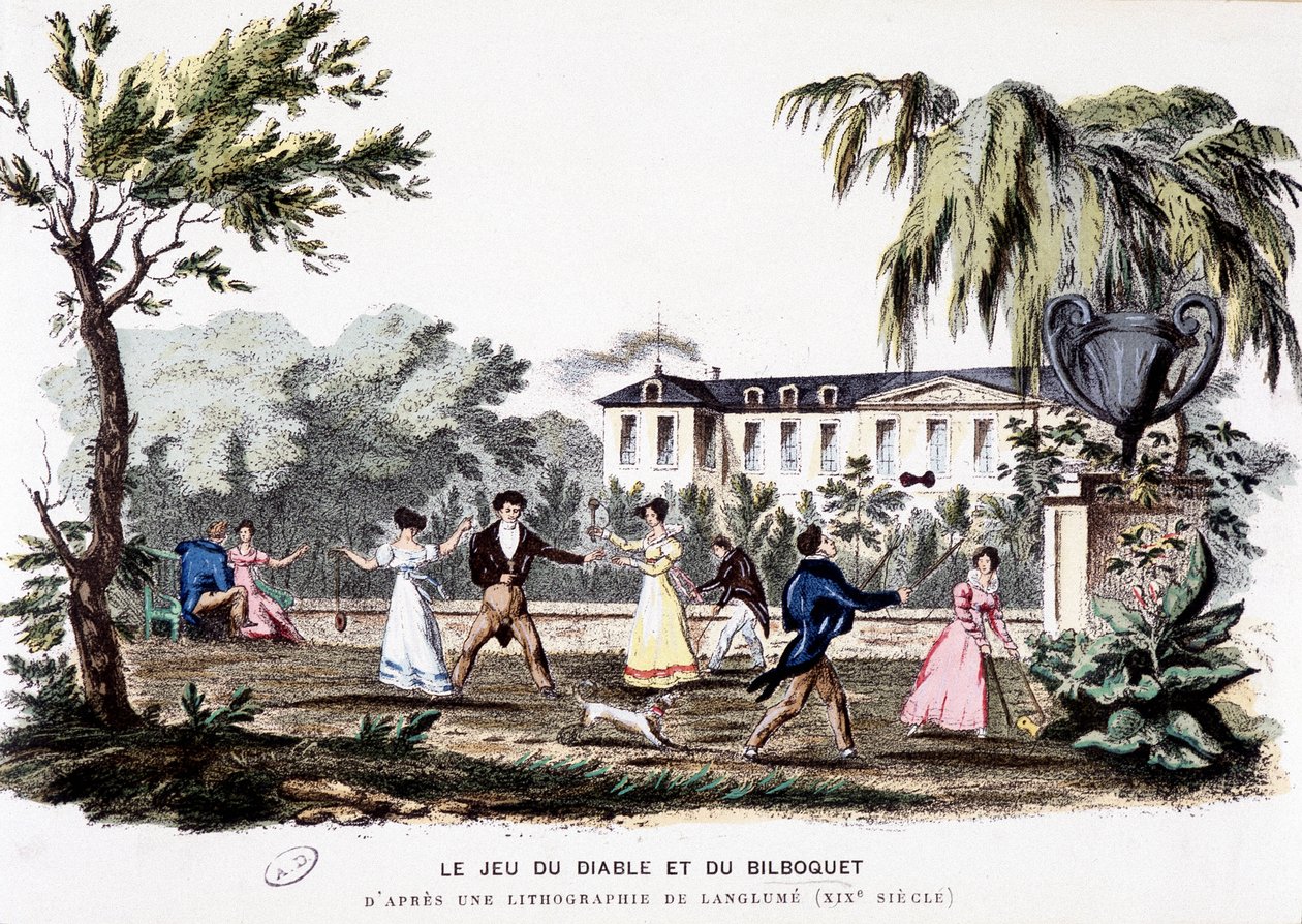 Jeux anciens : Le jeu du diable (diabolo) et le bilboquet, d