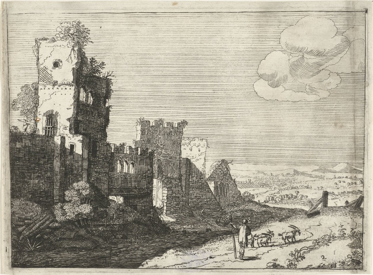 Berger de chèvres près d