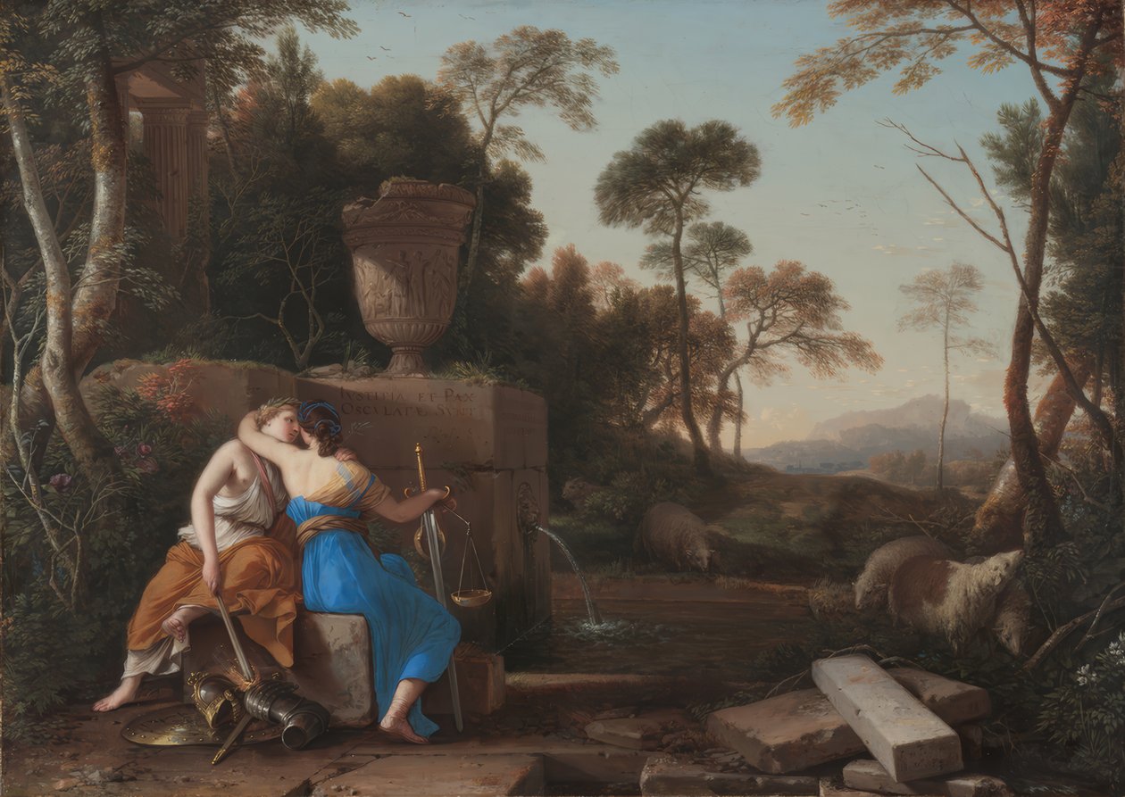 Laurent de La Hyre / "Le baiser de la paix et de la justice", 1654 - Laurent de La Hire