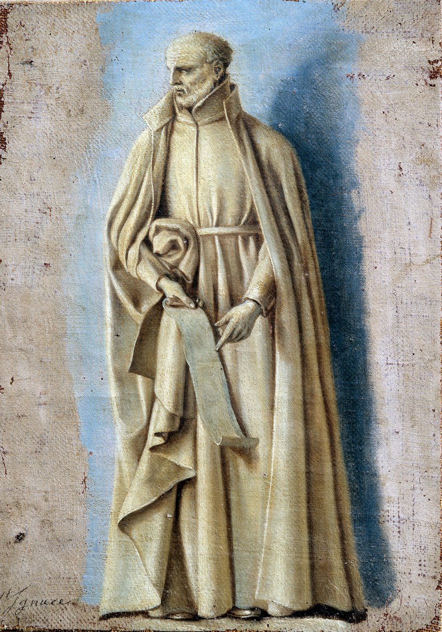 Saint Ignace tenant un parchemin contenant les règles de son ordre - Laurent de la Hyre