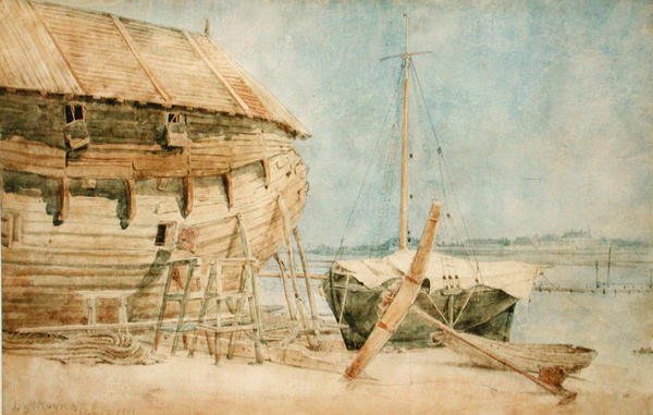 Bateaux échoués le long de la Seine, Paris - Le Moyne