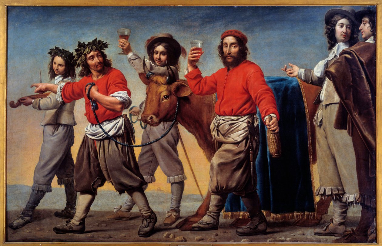 Procession du bœuf gras aussi dit la fête du vin - Le Nain Brothers