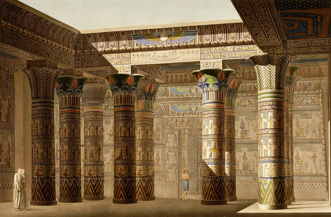 Portique du Grand Temple de Philae, Nubie, vers 1809-1812 - Le Pere (after)