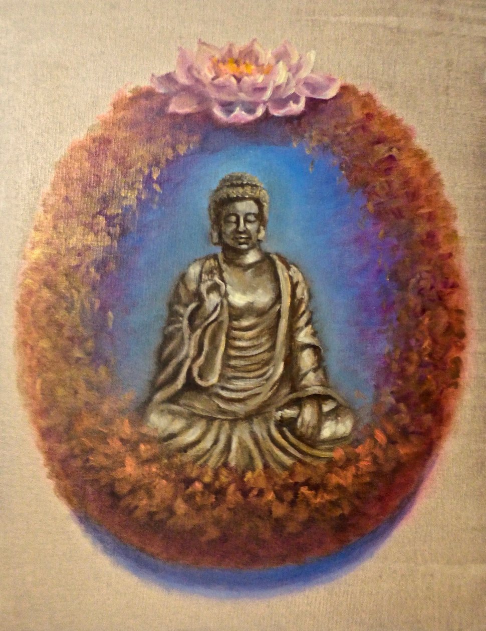 Paix - Bouddha, 2024 (huile sur toile) - Lee Campbell