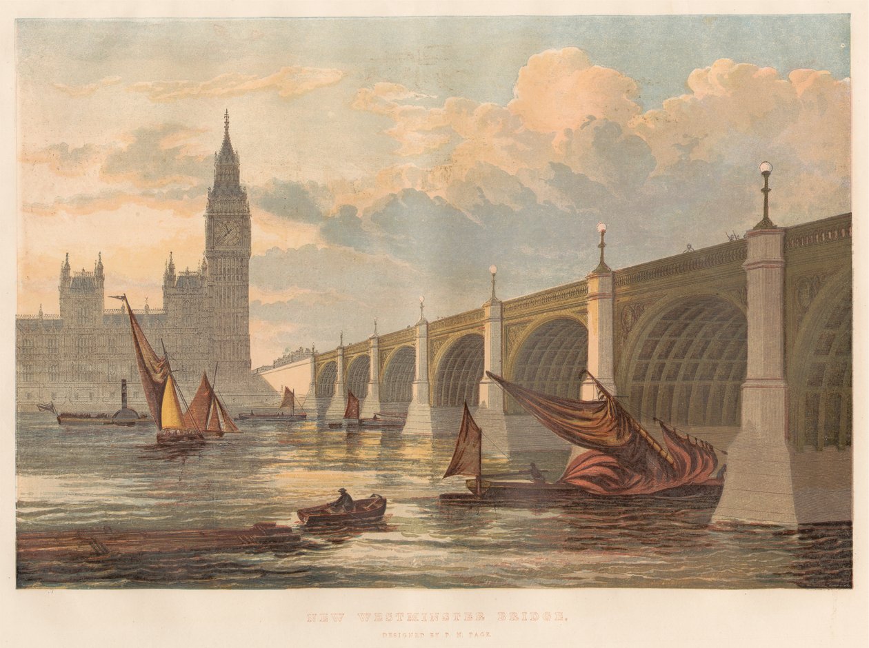 Nouveau pont de Westminster, conçu par P. N. Page - Leighton Brothers