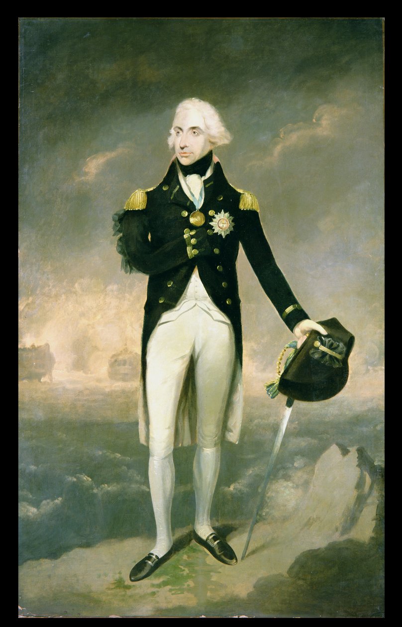 Portrait de Lord Nelson avec Santa Cruz en arrière-plan - Lemuel Francis Abbott