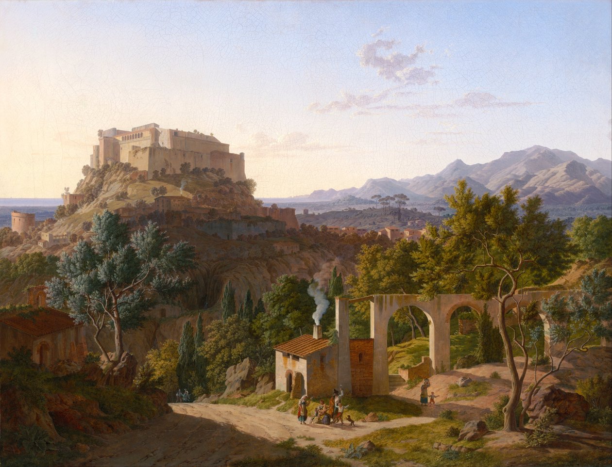Paysage avec le château de Massa di Carrara - Leo von Klenze