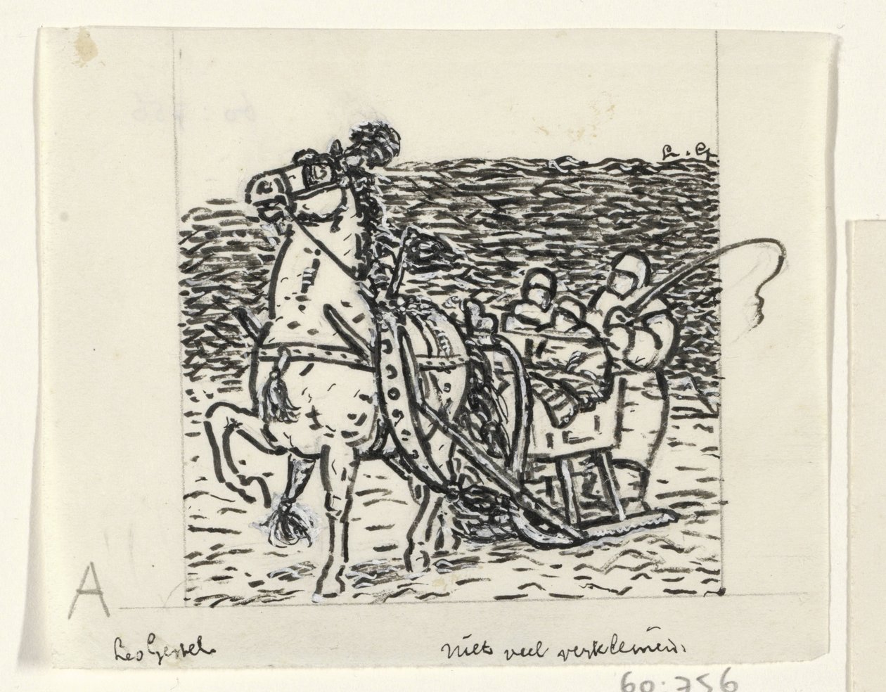 Traîneau tiré par un cheval - Leo Gestel (signed by artist)