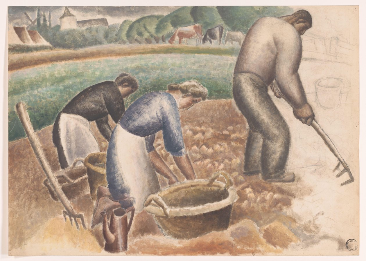 Récolteurs de pommes de terre dans le champ - Leo Gestel