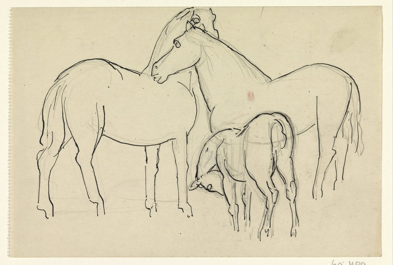 Deux chevaux et un poulain - Leo Gestel