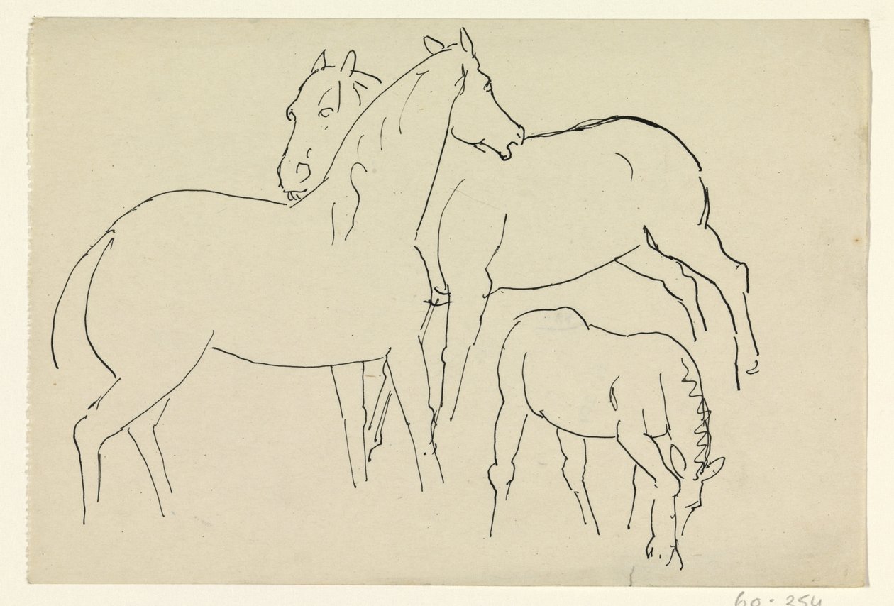 Deux chevaux et un poulain - Leo Gestel