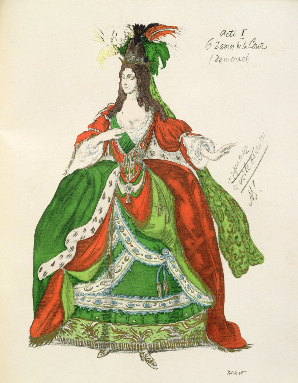 Costume pour une courtisane et danseuse, de La Belle au bois dormant, 1921 - Leon Bakst