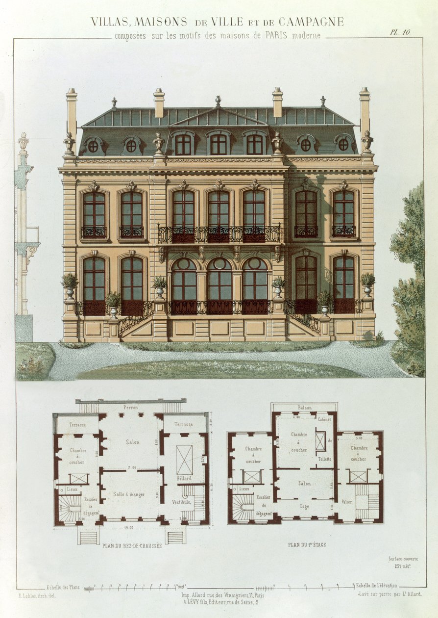Maison de banlieue parisienne et plans, de 